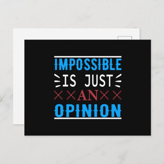 Impossible Is Just An Opinion - Motivation ポストカード (正面/裏面)