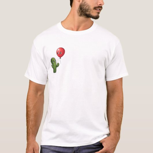 Impossible Love: Sad Cartoon Cactus and Balloon Tシャツ (正面)