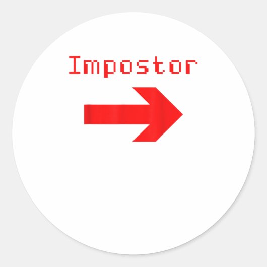 Impostor – ビデオゲおもしろいームアパレル ラウンドシール (正面)