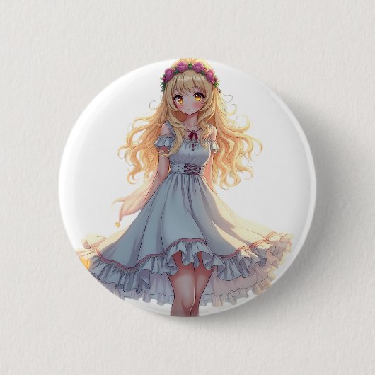 Impresión de Arte de Olas Retro Vibrantes - Diseño 缶バッジ (正面)