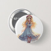 Impresión de Arte de Olas Retro Vibrantes - Diseño 缶バッジ (正面&裏面)