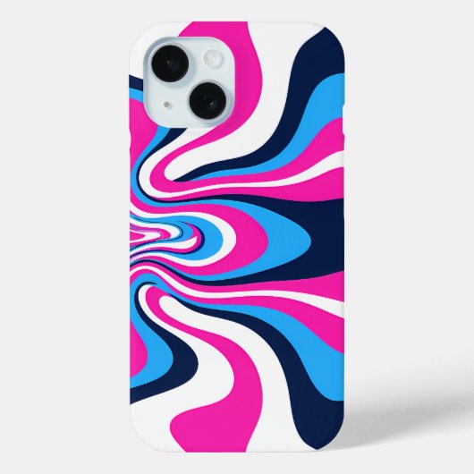 Impresión de Arte de Olas Retro Vibrantes - Diseño Case-Mate iPhoneケース (裏面)