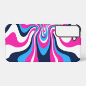 Impresión de Arte de Olas Retro Vibrantes - Diseño Samsung Galaxyケース (裏面横)