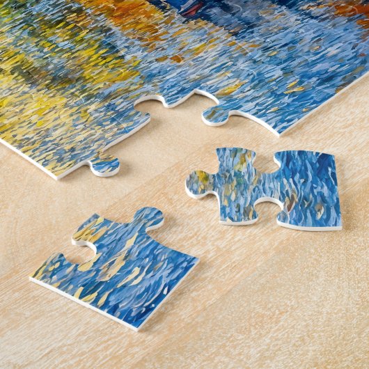 Impressionist Autumn View of Havelberg Cathedral w ジグソーパズル (側面)