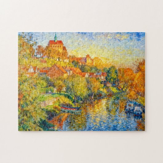 Impressionist Autumn View of Havelberg Cathedral w ジグソーパズル (横)