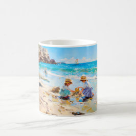 Impressionist Beach Play – Children by the Sea Art コーヒーマグカップ
