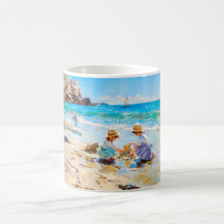Impressionist Beach Play – Children by the Sea Art コーヒーマグカップ