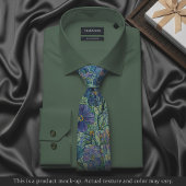 Impressionist Blue Floral Necktie ネクタイ