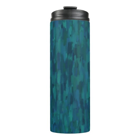 Impressionist Brush Strokes, Navy, Teal, Blue タンブラー (正面)