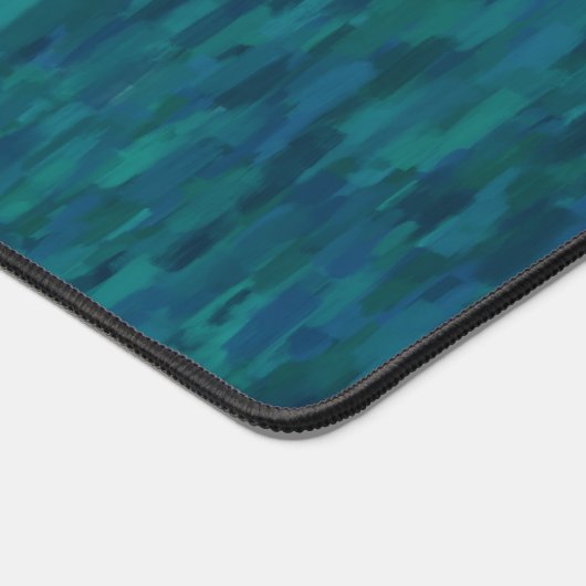 Impressionist Brush Strokes, Navy, Teal, Blue デスクマット (コーナー)