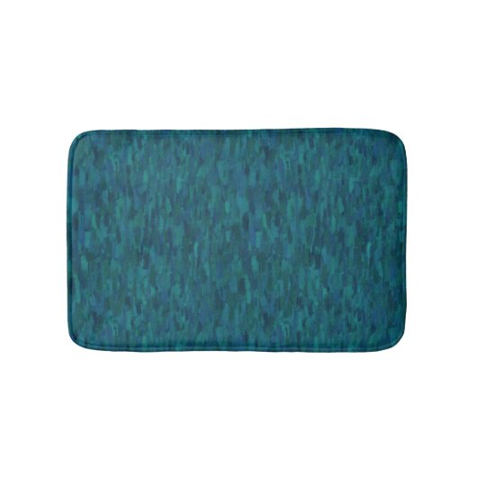 Impressionist Brush Strokes, Navy, Teal, Blue バスマット (正面)