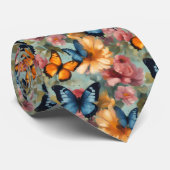 Impressionist Butterflies and Flowers ネクタイ (ロール)