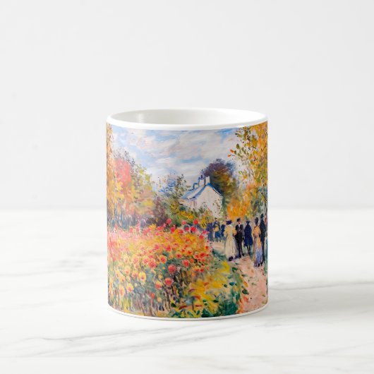 Impressionist Garden Art Mug Autumn Dahlia Garden  コーヒーマグカップ (中央)