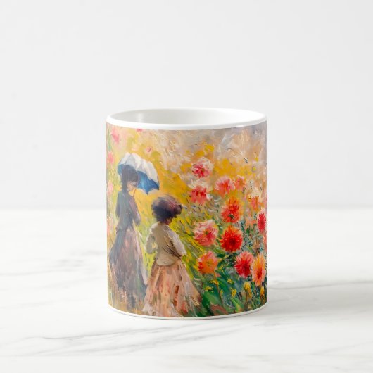 Impressionist Garden Art Mug Dahlia Garden Path コーヒーマグカップ (中央)