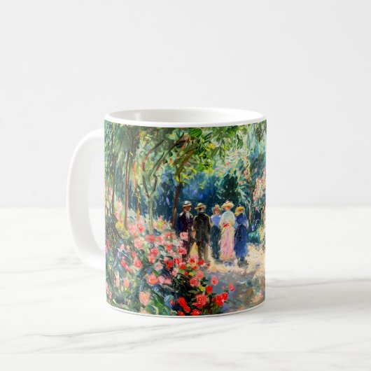 Impressionist Garden Art Mug Rose Garden Path コーヒーマグカップ (正面左)