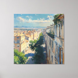 Impressionist image of Mompellier around 1906 キャンバスプリント