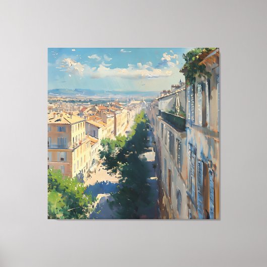 Impressionist image of Mompellier around 1906 キャンバスプリント (正面)