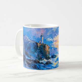 Impressionist Lighthouse by the Sea – Coastal Art  コーヒーマグカップ