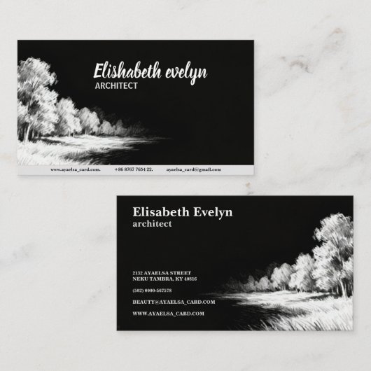 Impressionist Lines - Landscape g432 名刺 (正面/裏面)