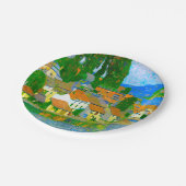 Impressionist  Mediterranean Village by the Sea   ペーパープレート (アングル)