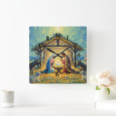 Impressionist Painting Nativity Scene スクエア壁時計 (ホーム)