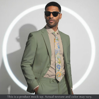 Impressionist Pastel Floral Necktie ネクタイ