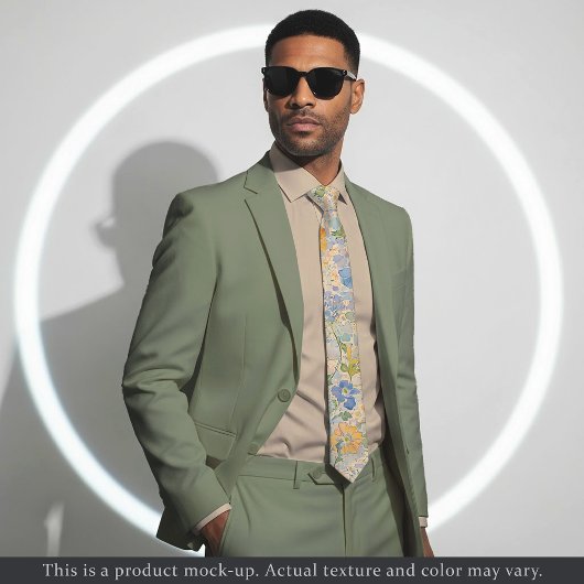 Impressionist Pastel Floral Necktie ネクタイ