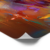 Impressionist Red Fox Wildlife Painting ポスター (角)