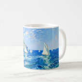 Impressionist Sailboat at the Cliffs – Ocean Art コーヒーマグカップ (正面右)