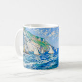 Impressionist Sailboat at the Cliffs – Ocean Art コーヒーマグカップ (正面左)