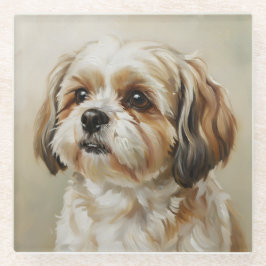 Impressionist Shih Tzu Art Coaster ガラスコースター