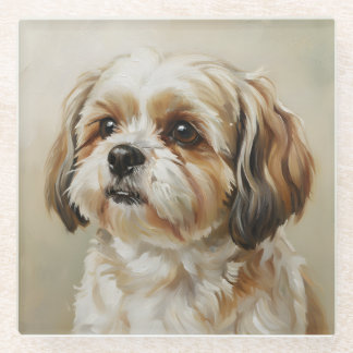 Impressionist Shih Tzu Art Coaster ガラスコースター