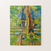 Impressionist Spreewald Farmhouse with Wooden Boat ジグソーパズル (縦)