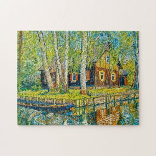 Impressionist Spreewald House by a Quiet Canal wit ジグソーパズル (横)