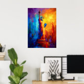 Impressionist Statue of Liberty New York Artwork ポスター (ホームオフィス)