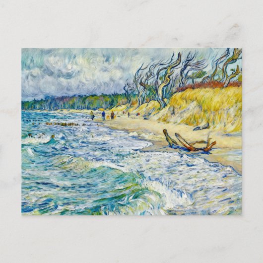 Impressionist Stormy Baltic Sea at the Weststrand  ポストカード (正面)