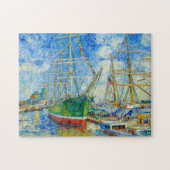 Impressionist Tall Ship in Hamburg Harbor with Ref ジグソーパズル (横)