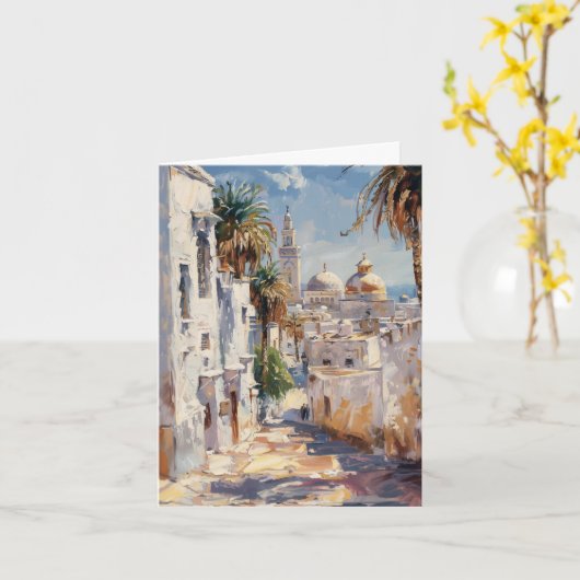 Impressionist tile of Tunis カード (黄色い花)