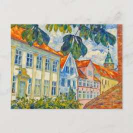 Impressionist Town Scene in Glueckstadt with Histo ポストカード
