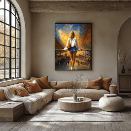 Impressionist Travel Landscape – Golden Departure ポスター