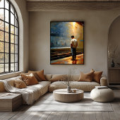 Impressionist Urban Landscape – Quiet Platform ポスター