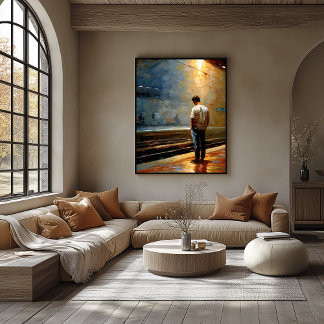 Impressionist Urban Landscape – Quiet Platform ポスター