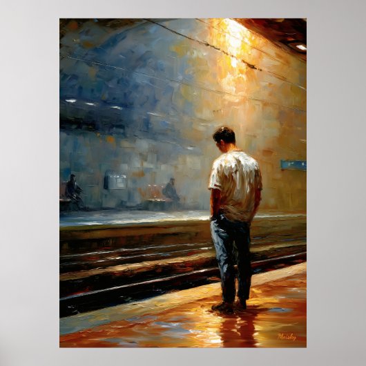 Impressionist Urban Landscape – Quiet Platform ポスター (正面)
