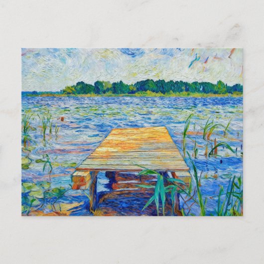 Impressionist Wooden Pier at Ferch on the Schwielo ポストカード (正面)