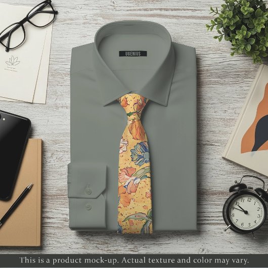 Impressionist Yellow Floral Necktie ネクタイ