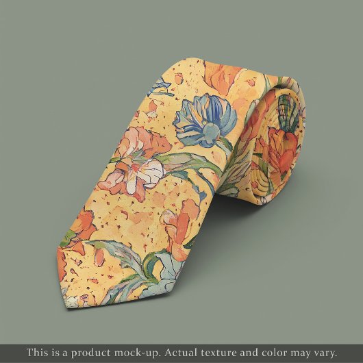 Impressionist Yellow Floral Necktie ネクタイ