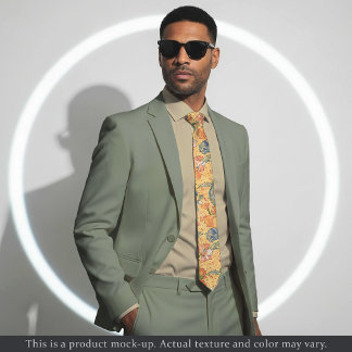 Impressionist Yellow Floral Necktie ネクタイ