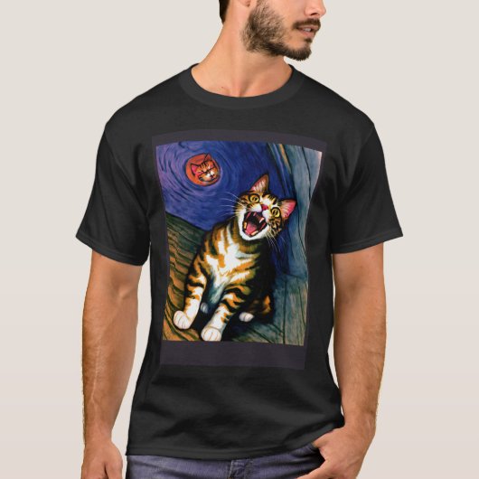 Impressionistic  Cat Screaming Impressionism Cats  Tシャツ (正面)