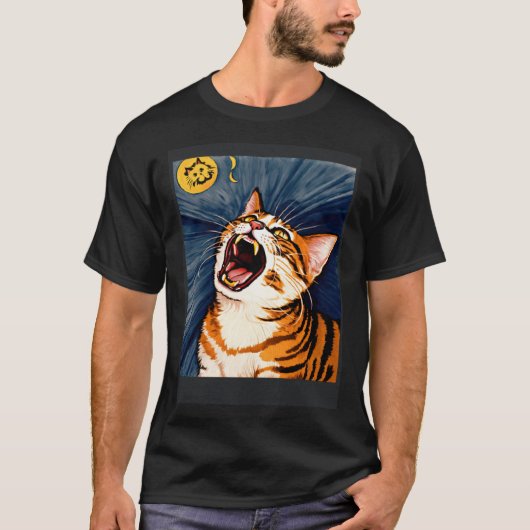 Impressionistic  Cat Screaming Impressionism Cats  Tシャツ (正面)
