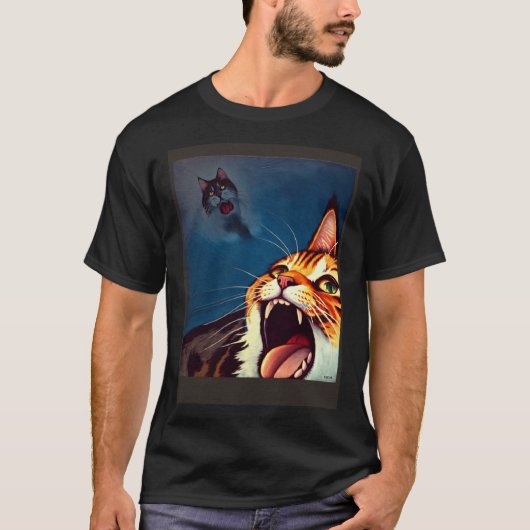Impressionistic Cat Screaming Impressionism Cats Tシャツ (正面)